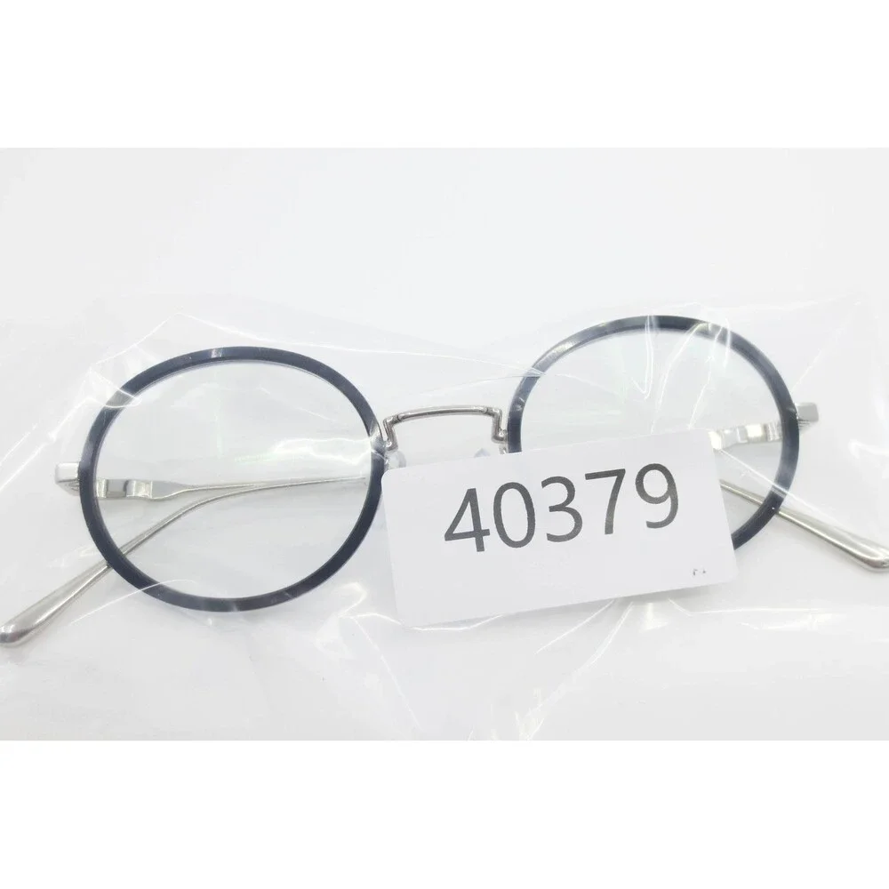 Robert Mitchell RM 202115 Round Black Silver Eyeglasses Frames 47-23-145